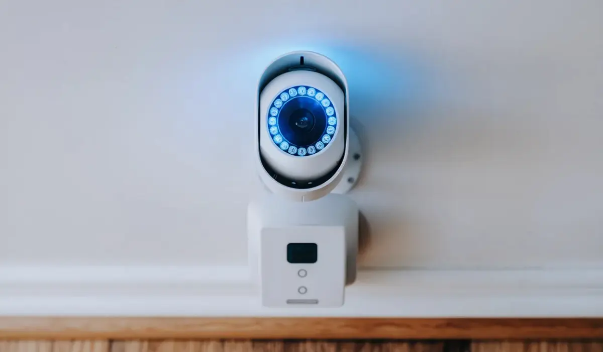a camera on a wall