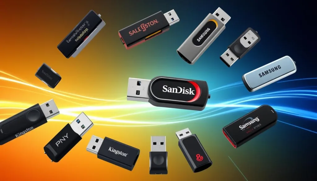 several usb drives in different colors