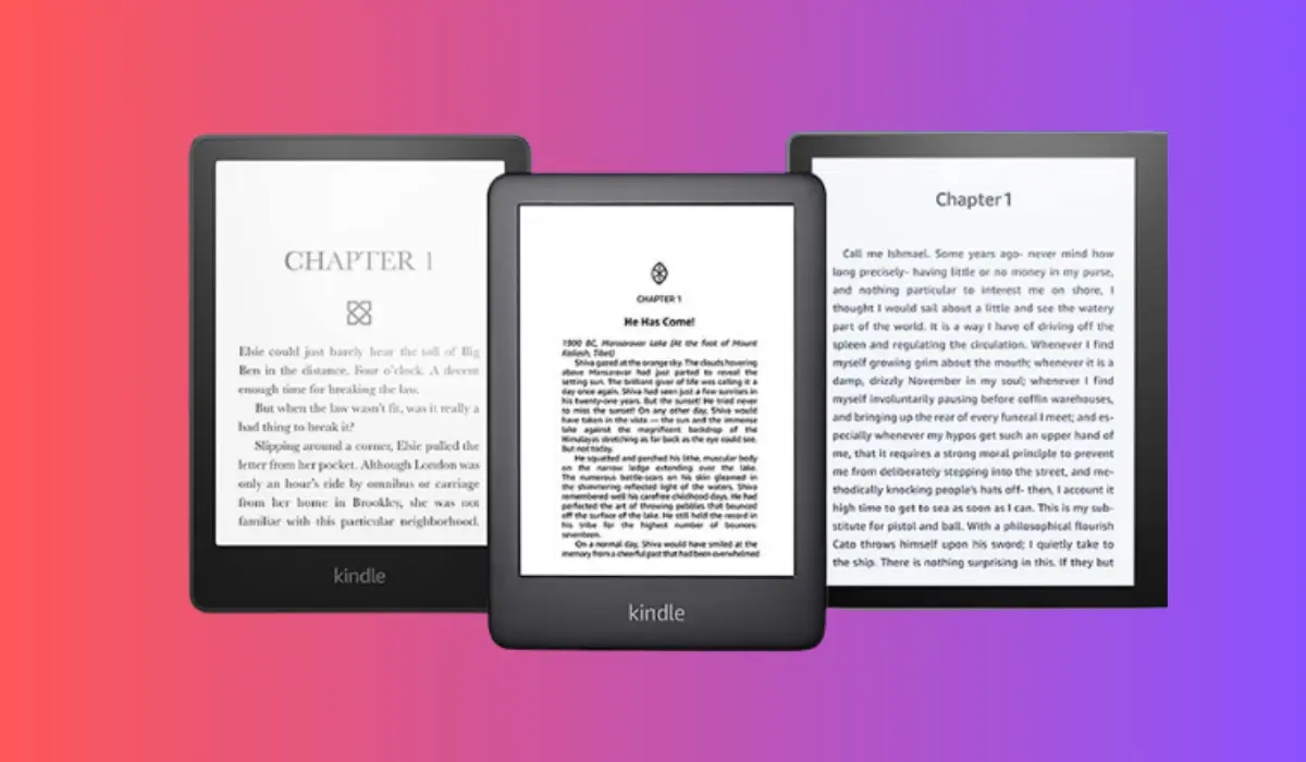Image displays 3 Kindle Devices