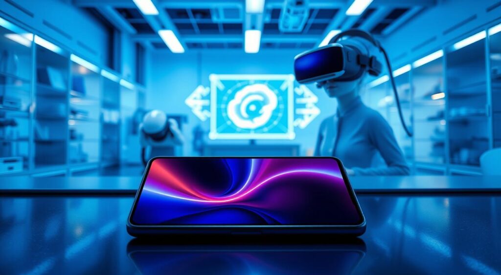 a device with a screen on it