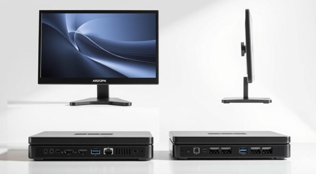 a computer and a computer set up