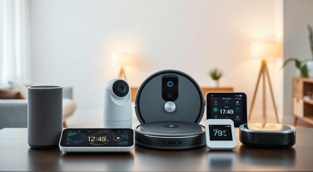 a group of electronic devices on a table